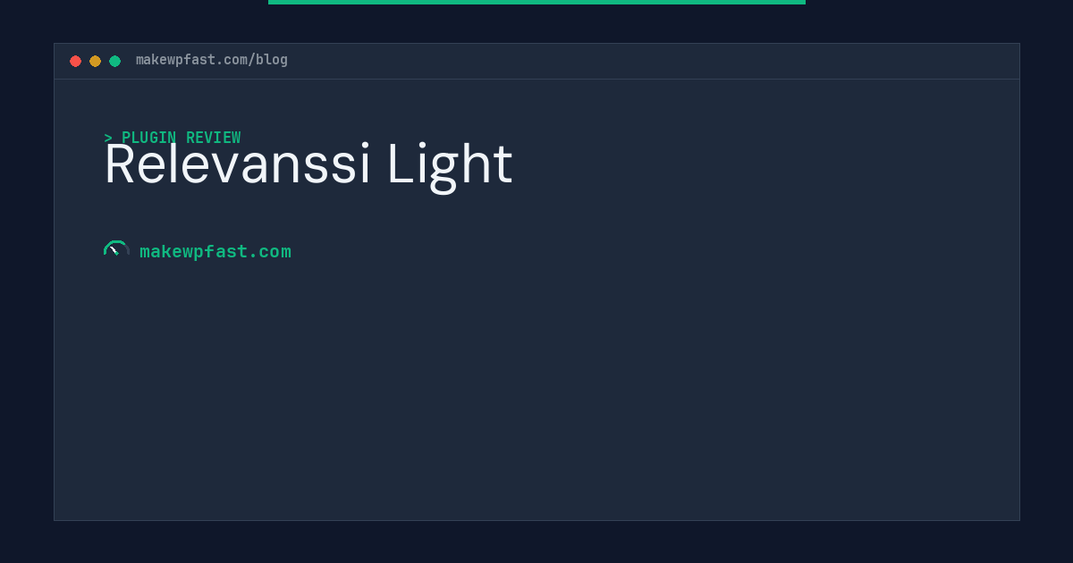 Relevanssi Light - MakeWPFast