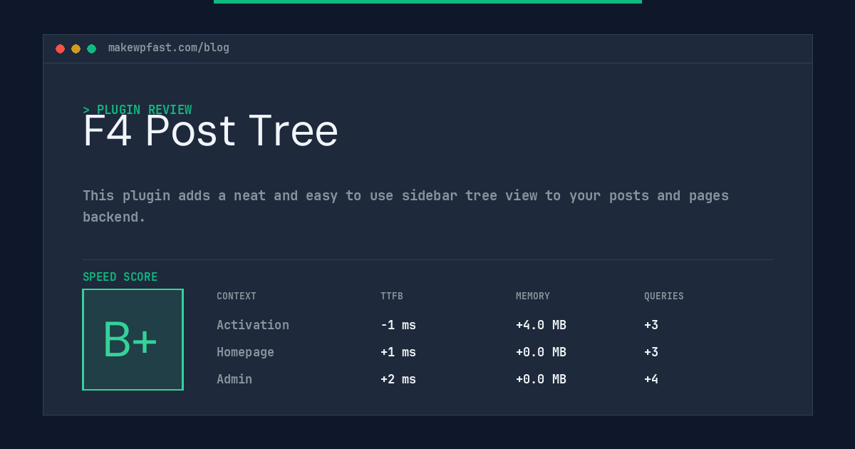 F4 Post Tree - MakeWPFast