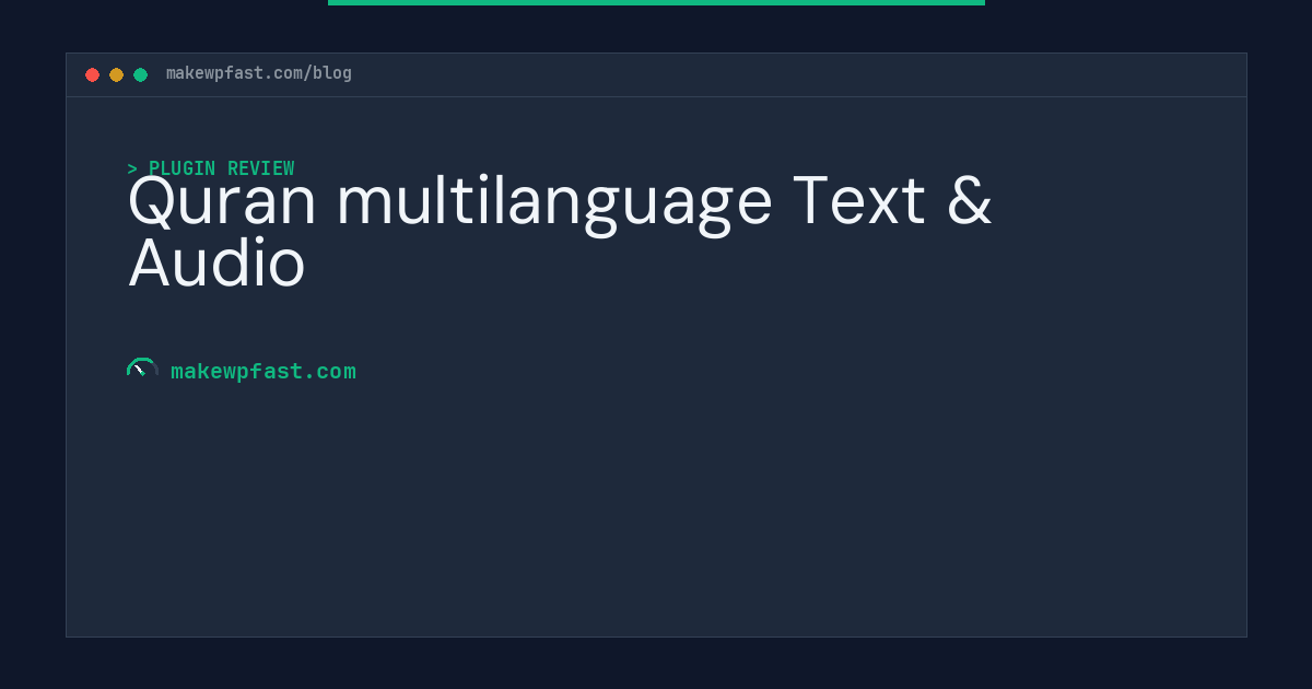 Quran multilanguage Text & Audio - MakeWPFast