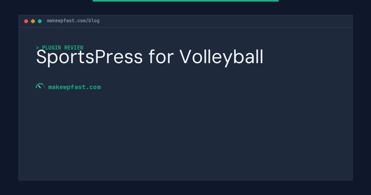 SportsPress for Volleyball - MakeWPFast
