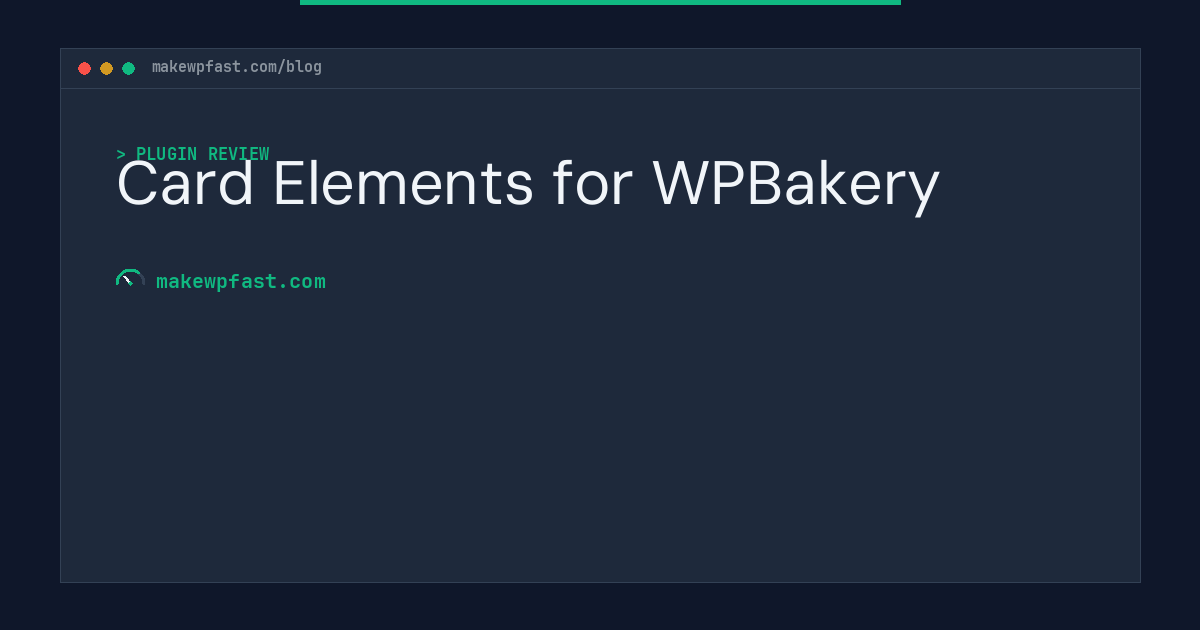 Card Elements for WPBakery - MakeWPFast