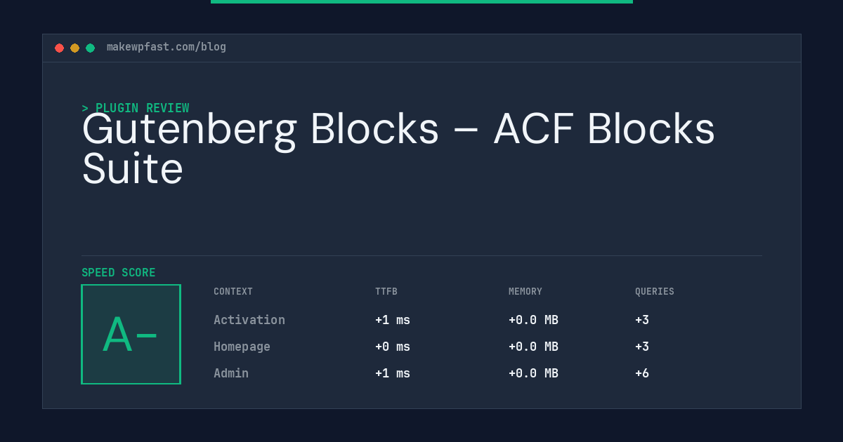 Gutenberg Blocks – ACF Blocks Suite - MakeWPFast