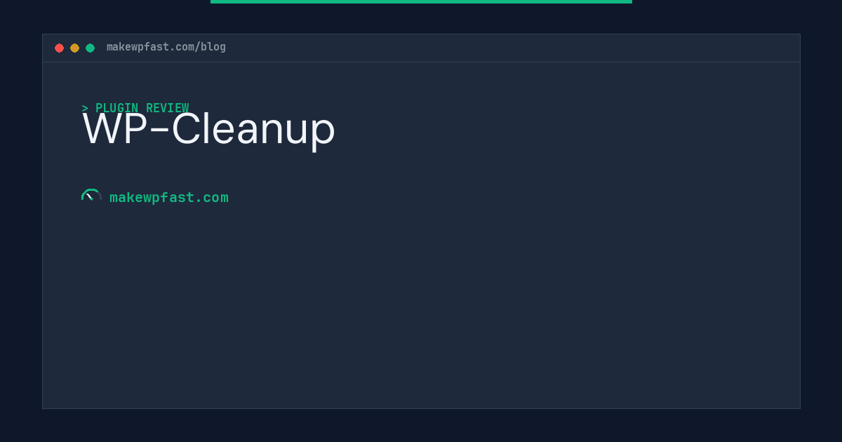 WP-Cleanup - MakeWPFast