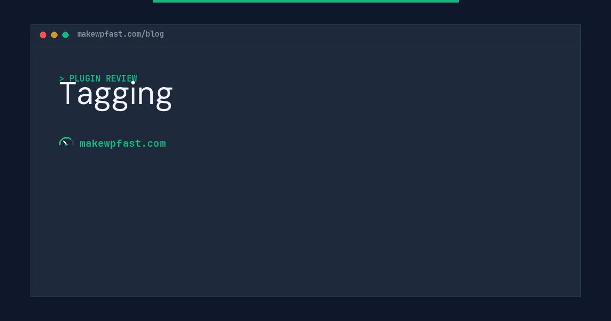 Tagging - MakeWPFast