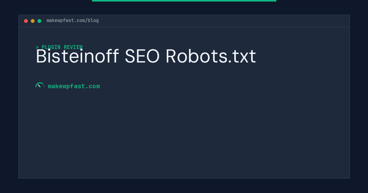 Bisteinoff SEO Robots.txt - MakeWPFast