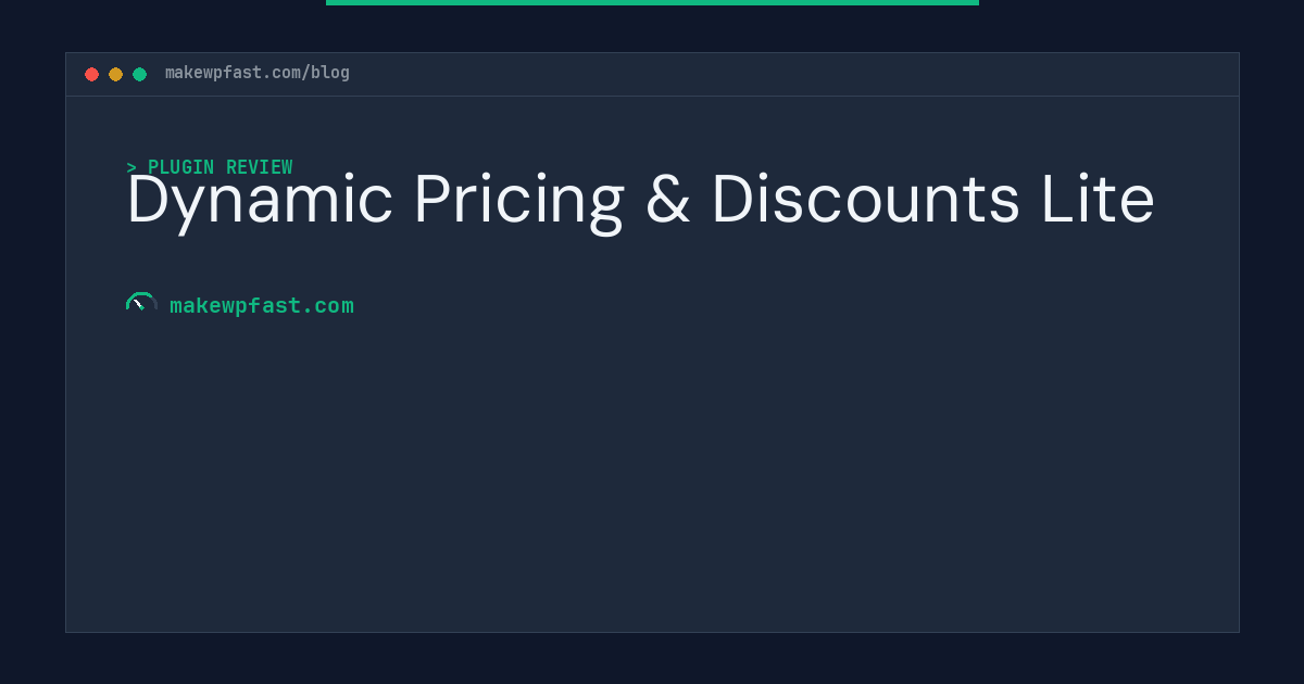 Dynamic Pricing & Discounts Lite - MakeWPFast