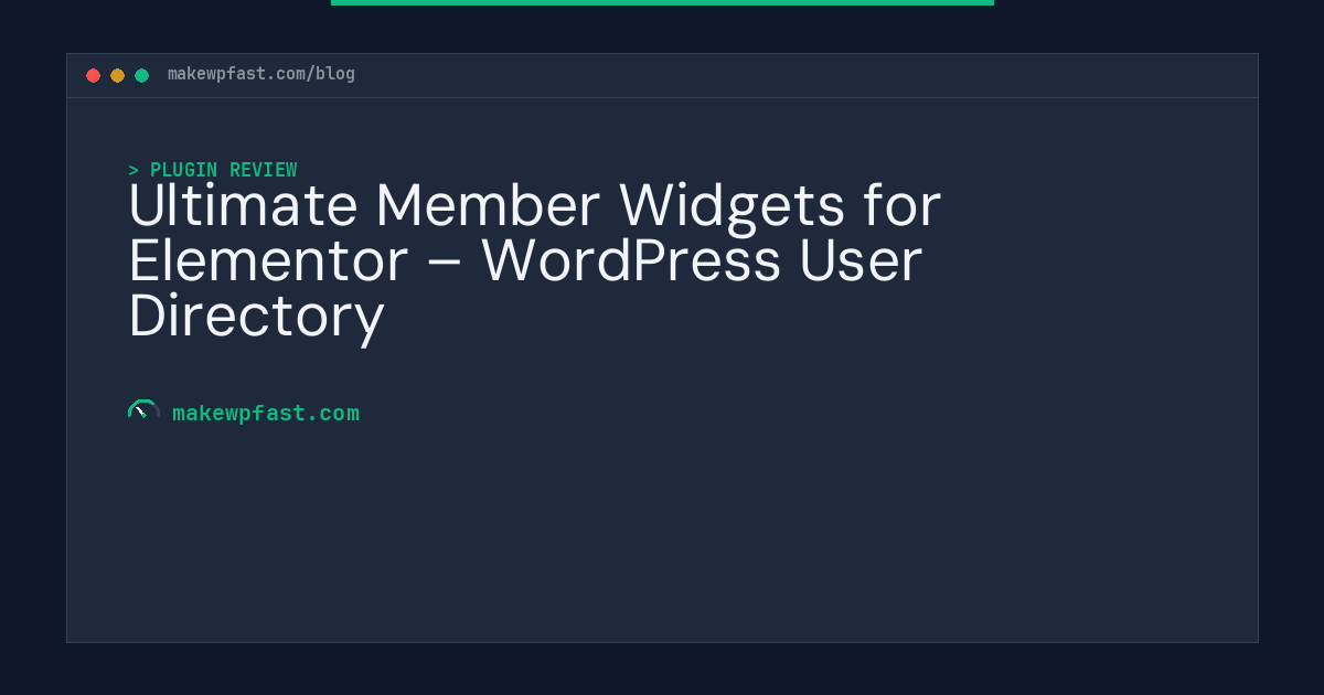 Ultimate Member Widgets for Elementor – WordPress User Directory - MakeWPFast