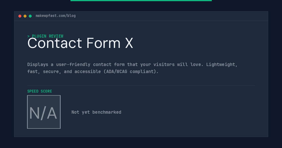 Contact Form X - MakeWPFast