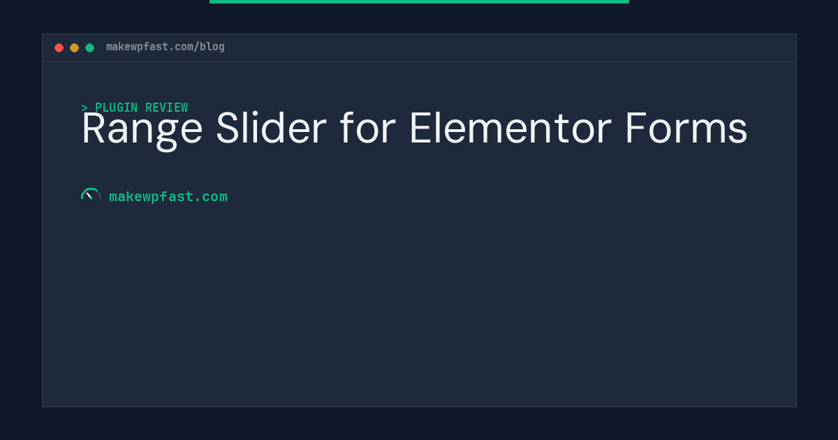 Range Slider for Elementor Forms - MakeWPFast