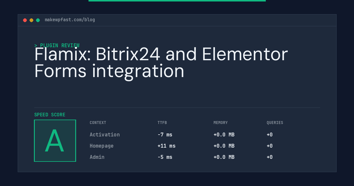 Flamix: Bitrix24 and Elementor Forms integration - MakeWPFast