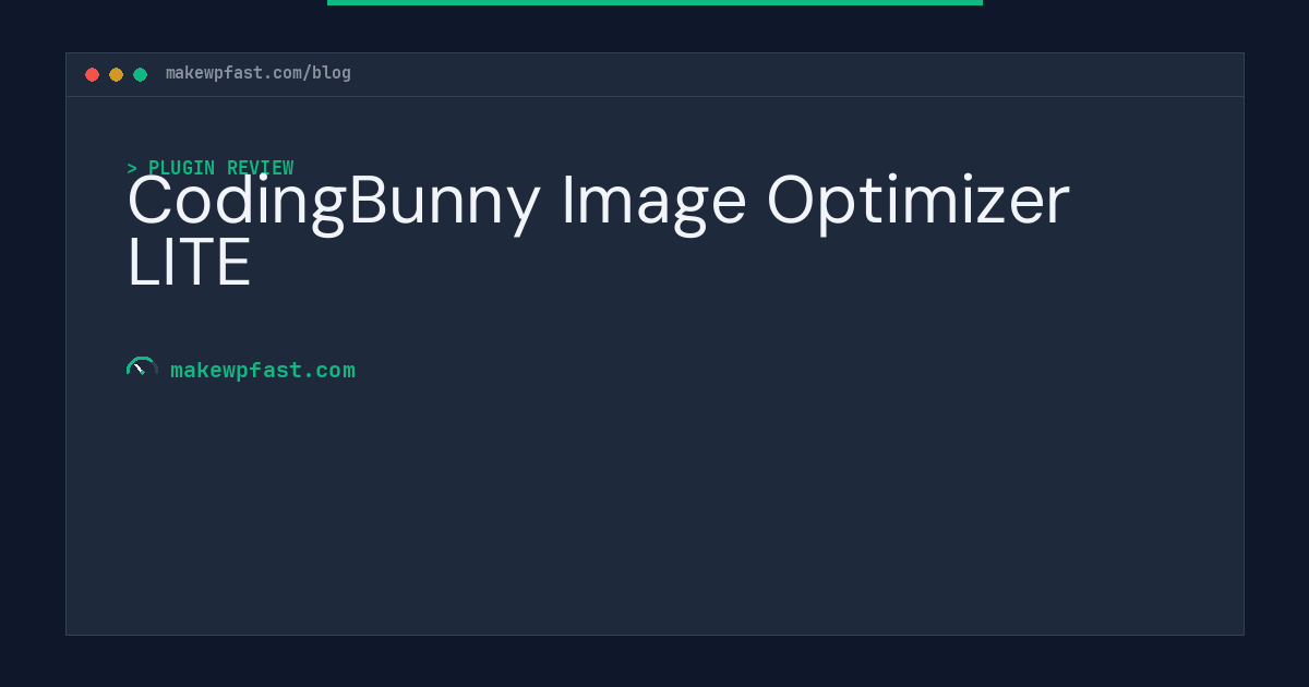 CodingBunny Image Optimizer LITE - MakeWPFast