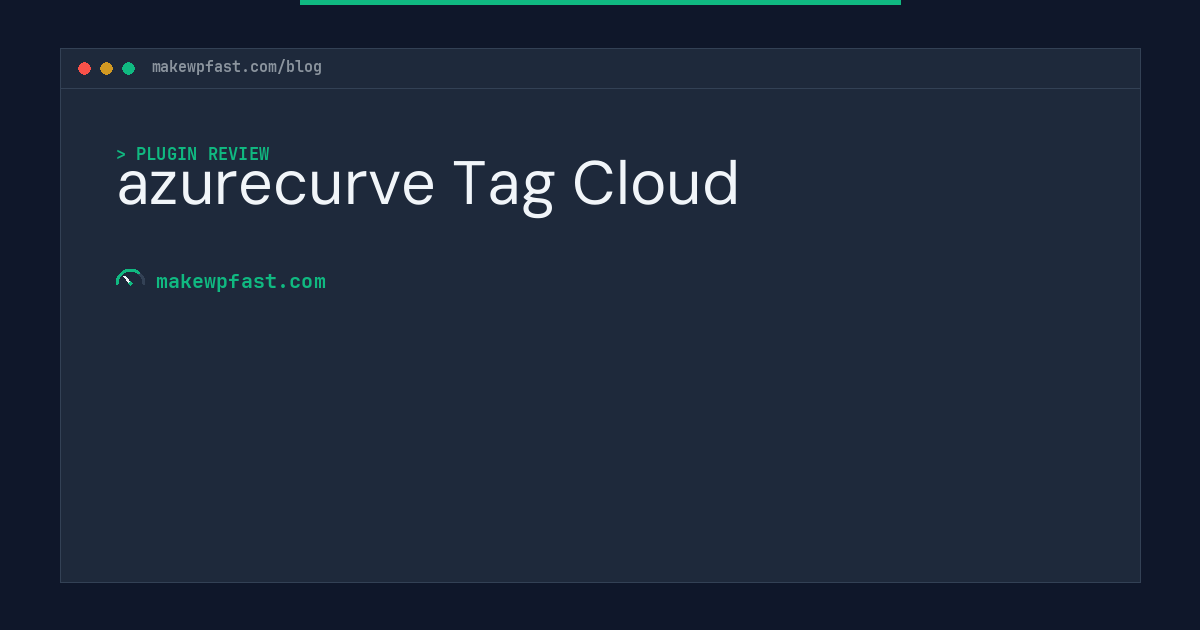 azurecurve Tag Cloud - MakeWPFast