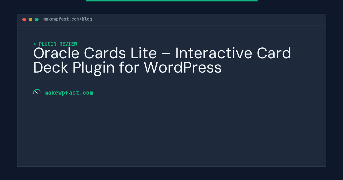 Oracle Cards Lite – Interactive Card Deck Plugin for WordPress - MakeWPFast