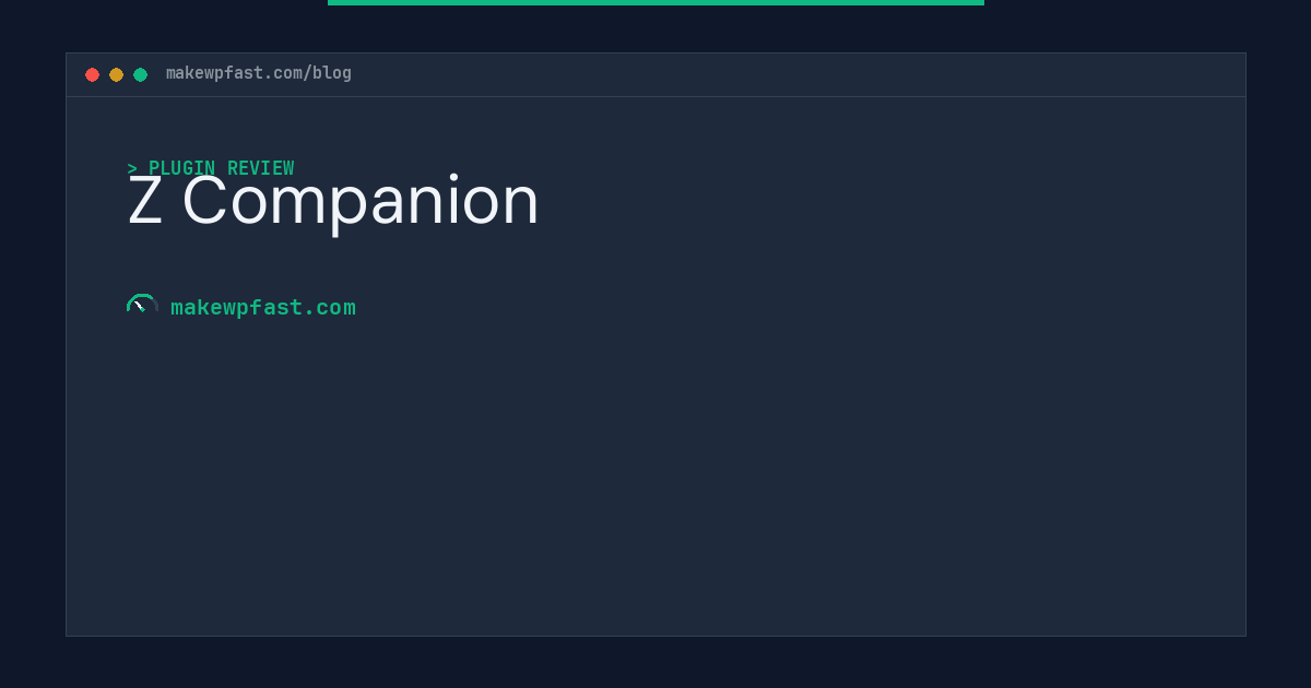 Z Companion - MakeWPFast
