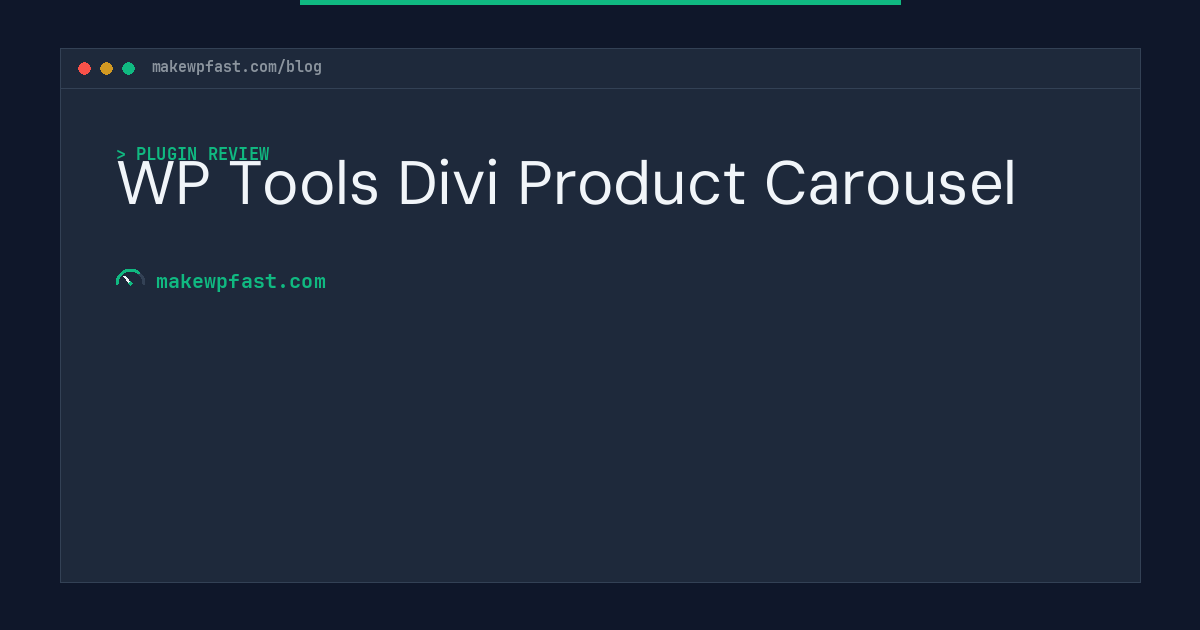 WP Tools Divi Product Carousel - MakeWPFast