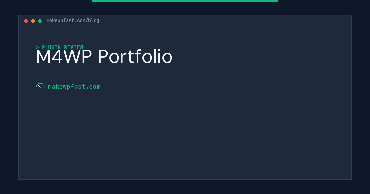 M4WP Portfolio - MakeWPFast