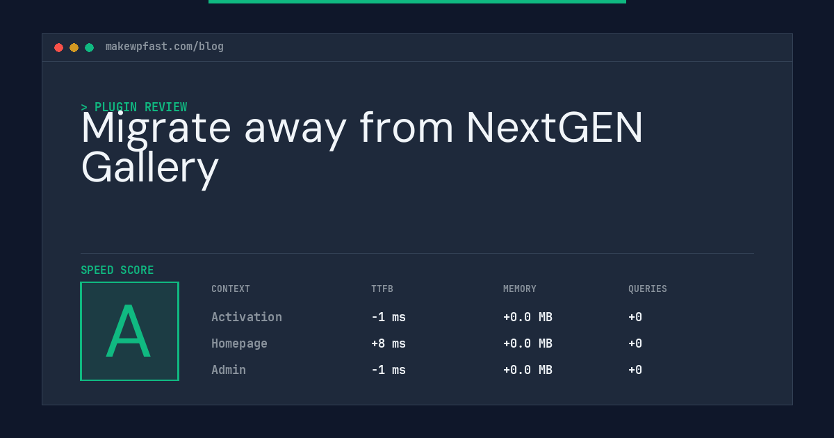 Migrate away from NextGEN Gallery - MakeWPFast