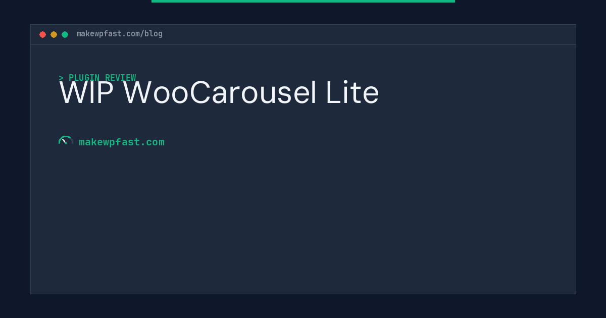 WIP WooCarousel Lite - MakeWPFast