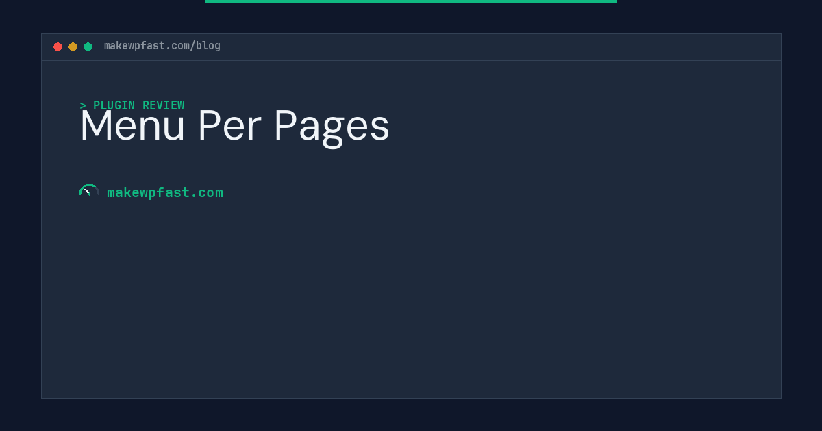 Menu Per Pages - MakeWPFast