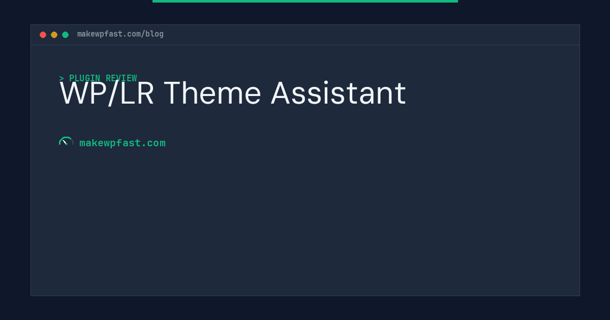 WP/LR Theme Assistant - MakeWPFast