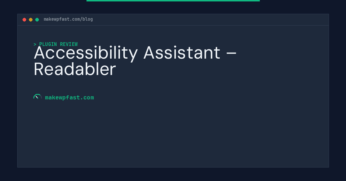 Accessibility Assistant – Readabler - MakeWPFast